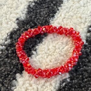 Handmade Red Beaded Bracelet
